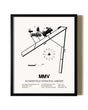 Framed McMinnville Municipal Airport wall art poster in black frame