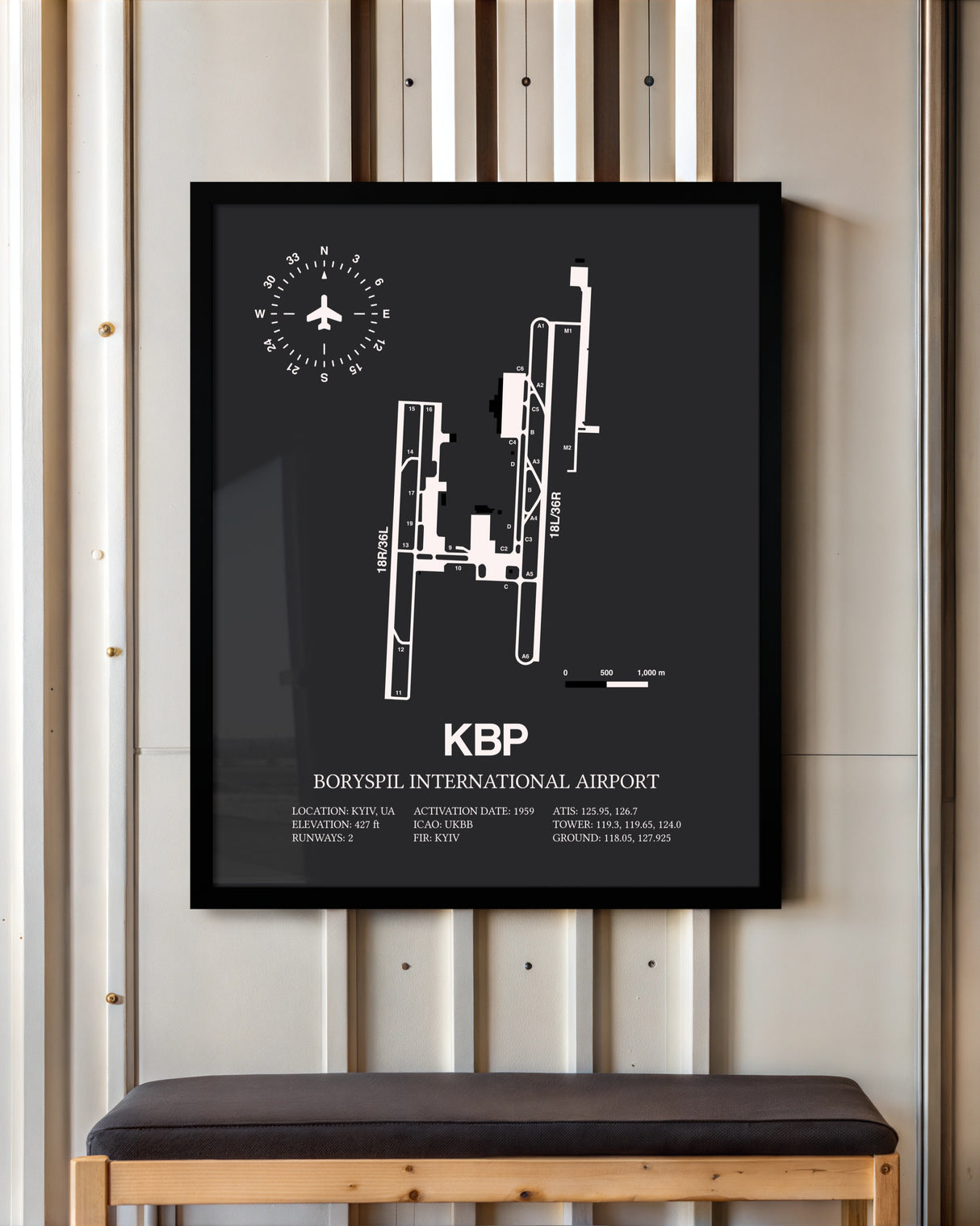 Frame color options for Boryspil International Airport Wall Art