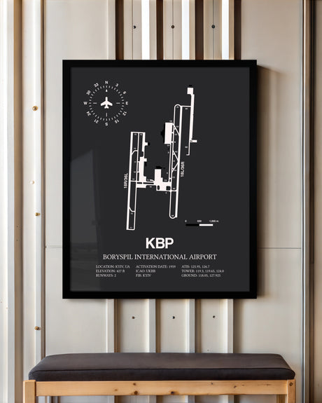Frame color options for Boryspil International Airport Wall Art