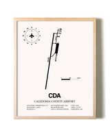 Caledonia County Airport framed wall art in white frame