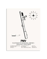 Gray Plattsmouth Municipal Airport / Douglas V. Duey Field framed poster displayed in an airplane hangar