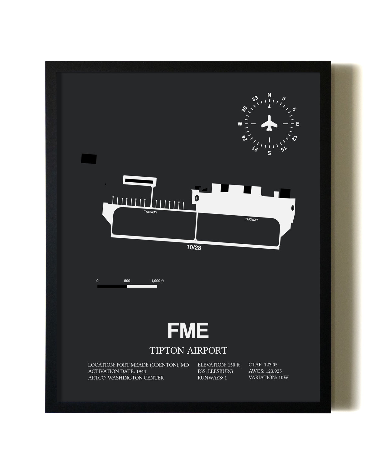 Unframed Tipton Airport map print poster