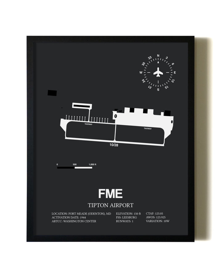 Unframed Tipton Airport map print poster