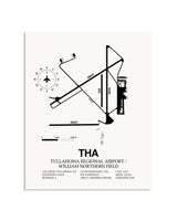 Gray Tullahoma Regional Airport / William Northern Field framed poster displayed in an airplane hangar
