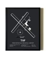 Unframed Thief River Falls Regional Airport map print poster