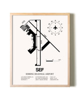Sebring Regional Airport framed wall art in white frame