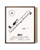Marksville Municipal Airport aviation print in walnut frame