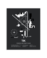 Gray Framed Tinker Air Force Base layout wall art poster