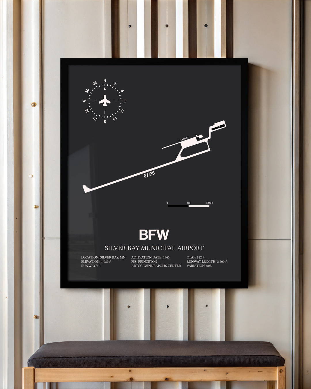 Frame color options for Silver Bay Municipal Airport Wall Art