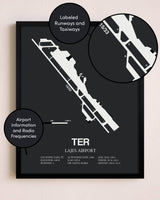Framed Lajes Airport layout wall art poster