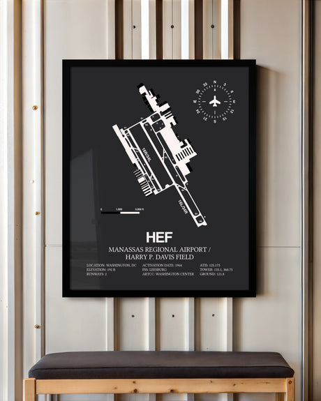 Frame color options for Manassas Regional Airport / Harry P. Davis Field Wall Art