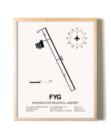 Washington Regional Airport framed wall art in white frame
