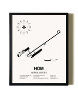 Framed Homer Airport wall art poster in black frame