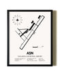 Framed Talladega Municipal Airport wall art poster in black frame