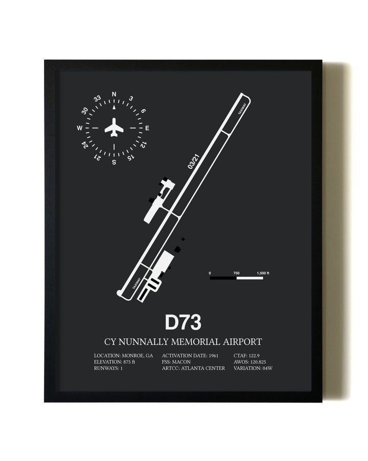 Unframed Cy Nunnally Memorial Airport map print poster
