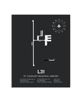 Gray Framed St. Tammany Regional Airport layout wall art poster