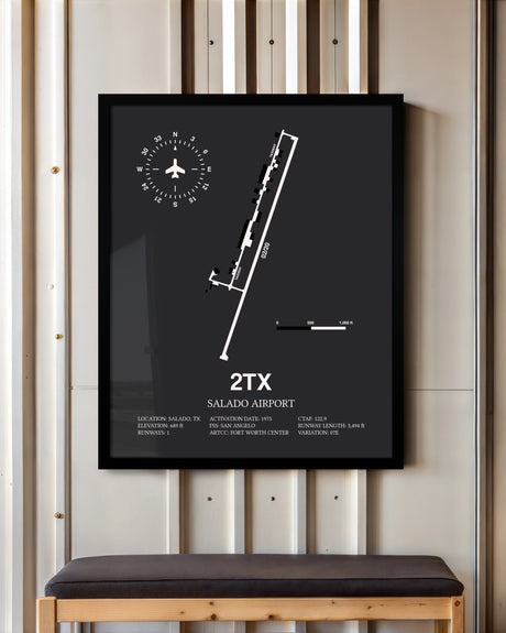 Frame color options for Salado Airport Wall Art