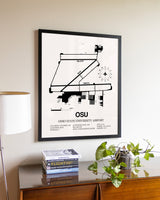 Ohio State University Airport aviation wall décor in black wood frame