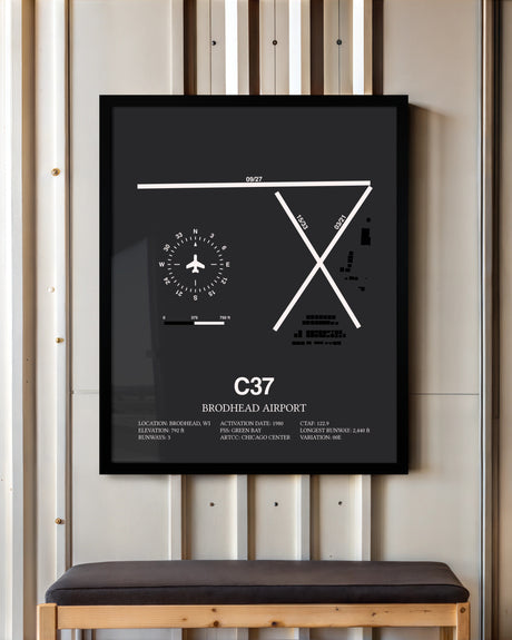Frame color options for Brodhead Airport Wall Art