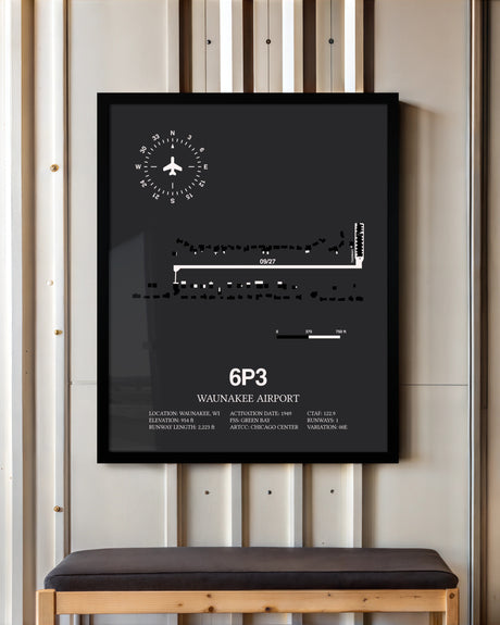 Frame color options for Waunakee Airport Wall Art