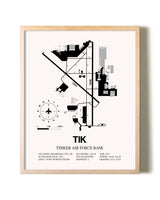 Tinker Air Force Base framed wall art in white frame