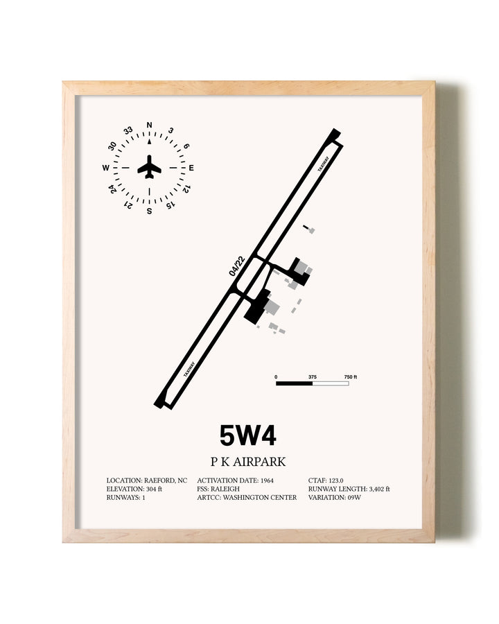 P K Airpark framed wall art in white frame