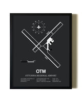 Unframed Ottumwa Regional Airport map print poster