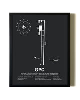 Unframed Putnam County Regional Airport map print poster