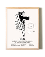 South St. Paul Municipal Airport / Richard E. Fleming Field framed wall art in white frame