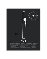 Gray Framed Jerry Sumners Sr. Aurora Municipal Airport layout wall art poster