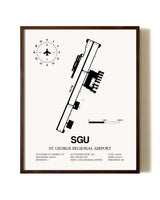 St. George Regional Airport aviation print in walnut frame
