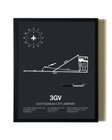 Unframed East Kansas City Airport map print poster