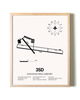 Padgham Field Airport framed wall art in white frame
