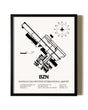 Framed Bozeman Yellowstone International Airport wall art poster in black frame