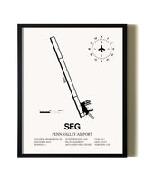 Framed Penn Valley Airport wall art poster in black frame