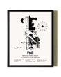 Framed Seattle Paine Field International Airport wall art poster in black frame