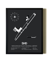 Unframed Shenandoah Valley Regional Airport map print poster