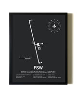 Unframed Fort Madison Municipal Airport map print poster