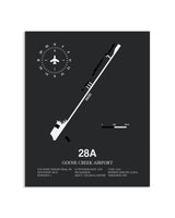 Gray Framed Goose Creek Airport layout wall art poster