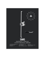 Gray Framed Hartselle / Morgan County Regional Airport layout wall art poster