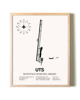 Huntsville Municipal Airport framed wall art in white frame