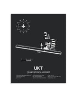 Gray Framed Quakertown Airport layout wall art poster
