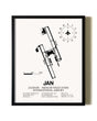 Framed Jackson-Medgar Wiley Evers International Airport wall art poster in black frame