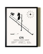 Framed Marshall County Airport wall art poster in black frame