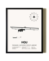 Framed Thomson / McDuffie County Airport wall art poster in black frame