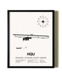 Framed Thomson / McDuffie County Airport wall art poster in black frame