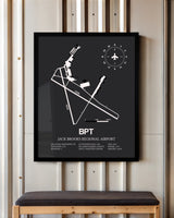 Frame color options for Jack Brooks Regional Airport Wall Art