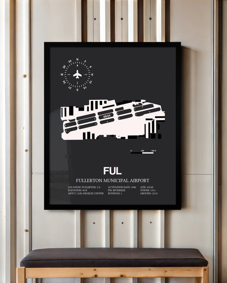 Frame color options for Fullerton Municipal Airport Wall Art