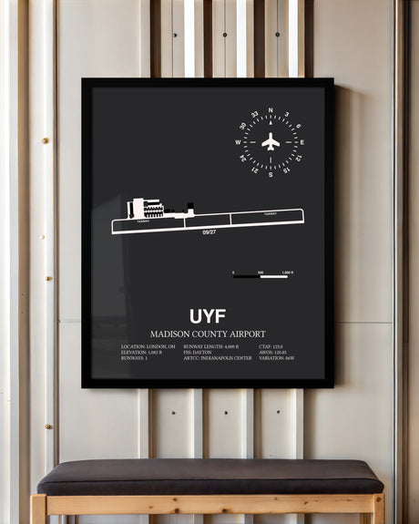 Frame color options for Madison County Airport Wall Art