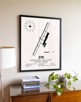 Georgetown - Scott County Regional Airport aviation wall décor in black wood frame